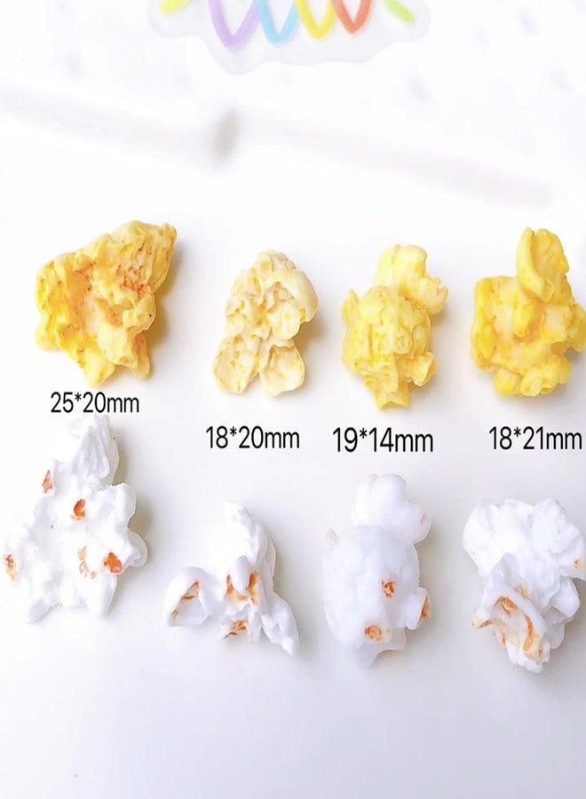 EUGFI 100 Pcs Miniature Fake Popcorn, Eight Styles Artificial Resin Popcorn Models for DIY Crafts, Dollhouse Decor, Christmas Ornaments, Party Props, Earring Making, Mixed Colors - Image 5